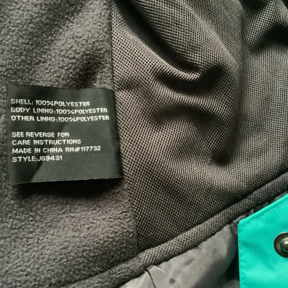 Gerry fleece lined winter jacket large green hiking outdoor coat parka size L